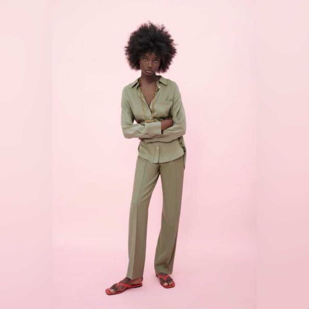 Zara Full Length High Waisted Pants